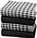 Black and white Pack of 12 Cleaning Dish Kitchen Cotton Tea Towels