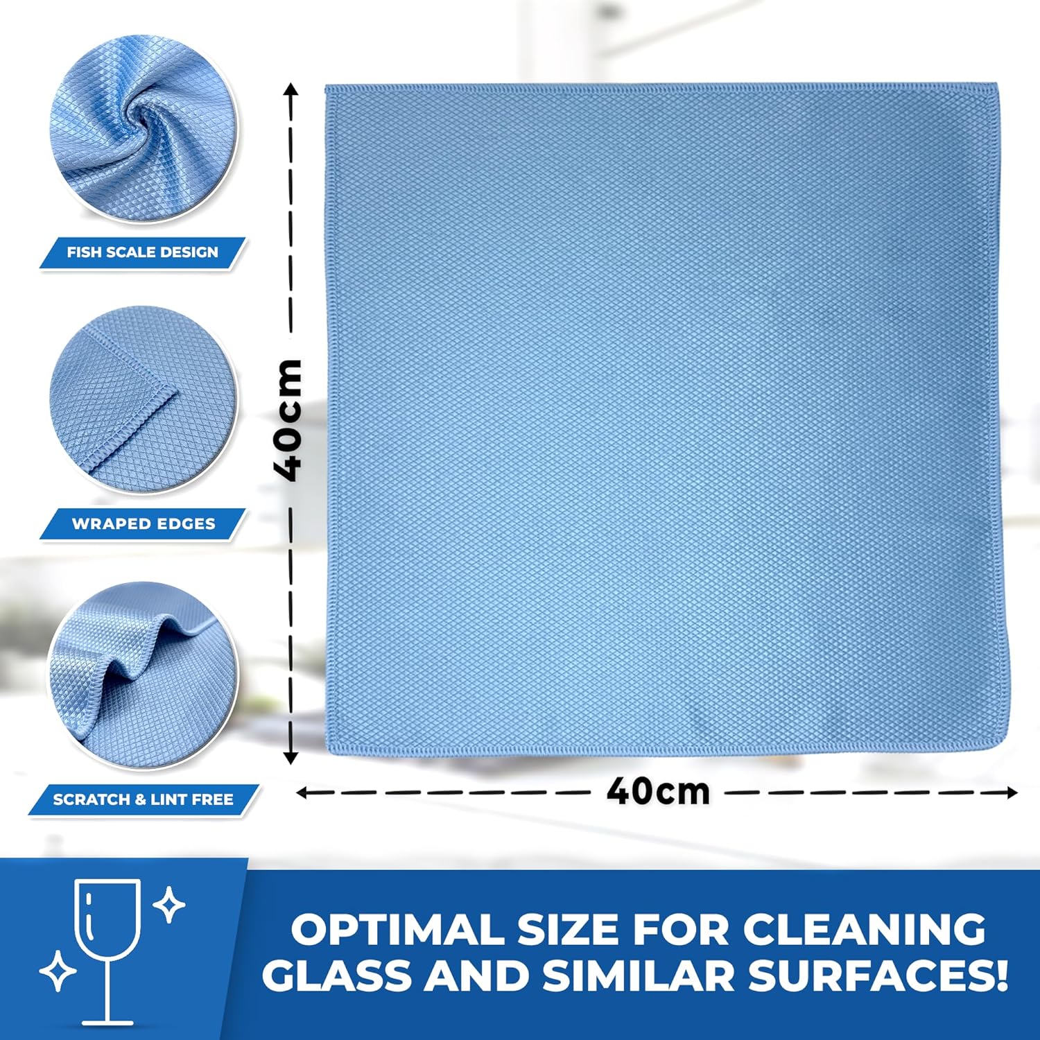 Vivid Microfibre Glass Gleaming Cloth – Professional Grade