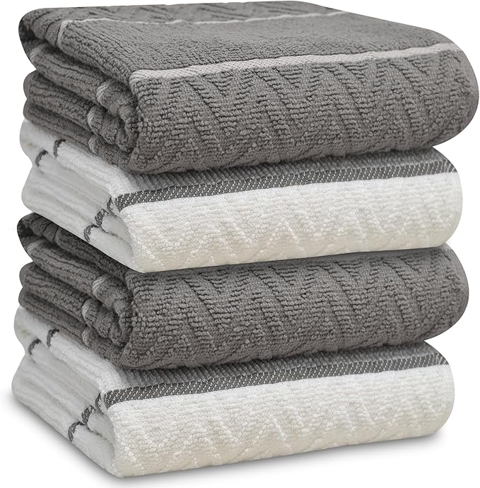 Harper Premium Cotton Kitchen Towels Chevron Patterned