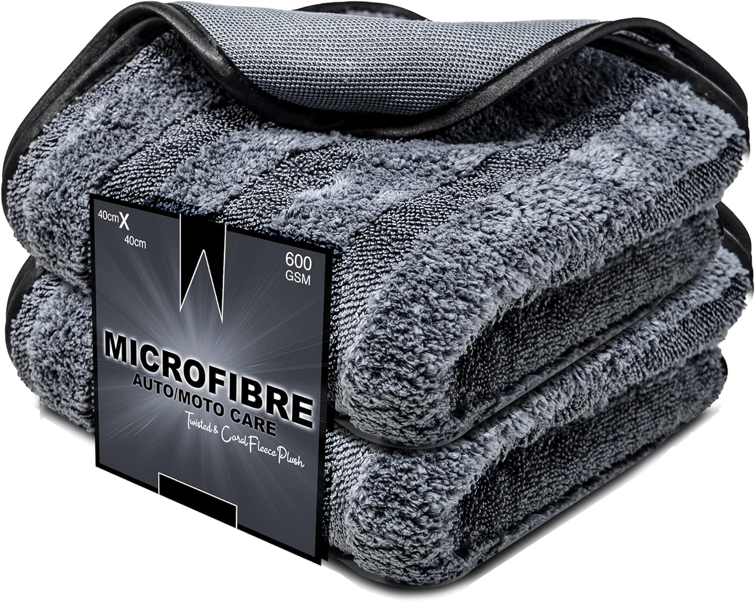 Hybrid Microfibre Car Detailing Towels 600gsm Silk Borders