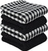 Black and White Monocheck Cotton terry Kitchen Tea Towels