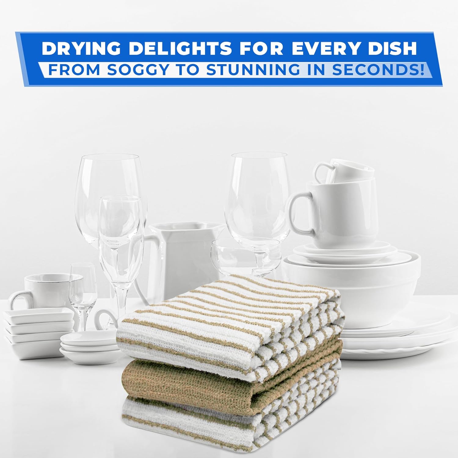 Dish Striped and Solid Tea Towels