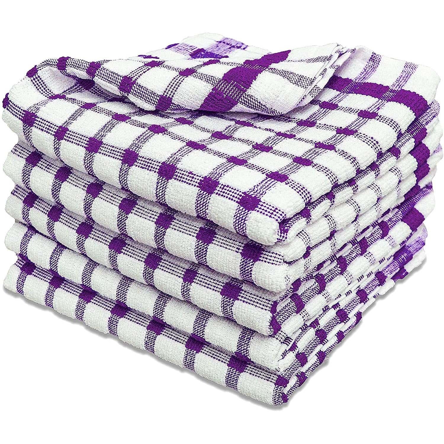 Towelogy Kitchen Towel Purple / Box of 90 Sierra Cotton Terry Kitchen Towels – Highly Absorbent Dish Cloths