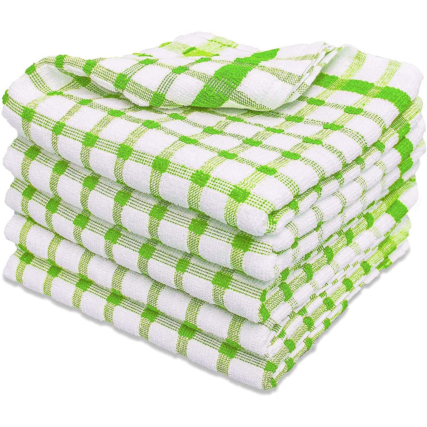 Towelogy Kitchen Towel Green / Box of 90 Sierra Cotton Terry Kitchen Towels – Highly Absorbent Dish Cloths