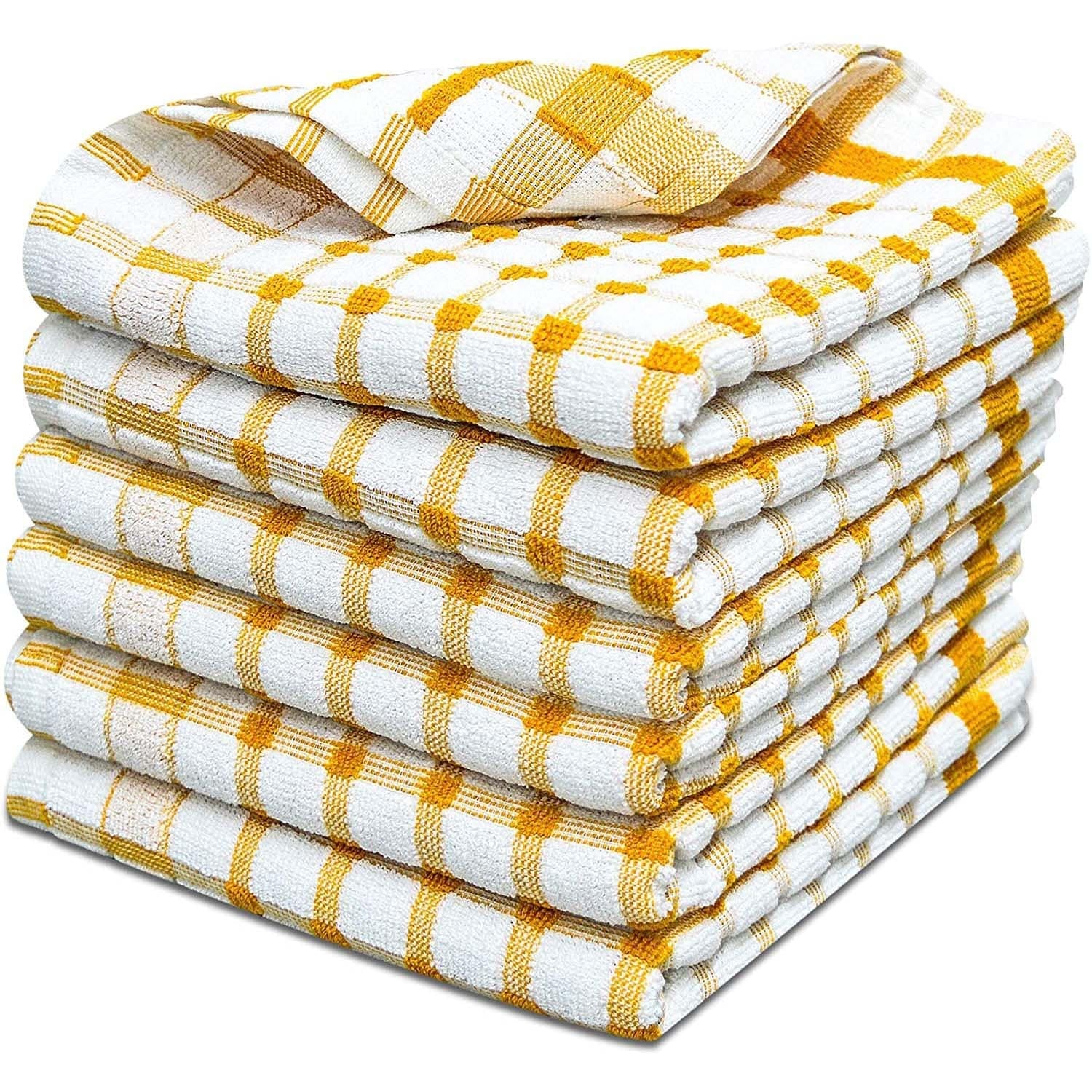 Towelogy Kitchen Towel Yellow / Box of 90 Sierra Cotton Terry Kitchen Towels – Highly Absorbent Dish Cloths