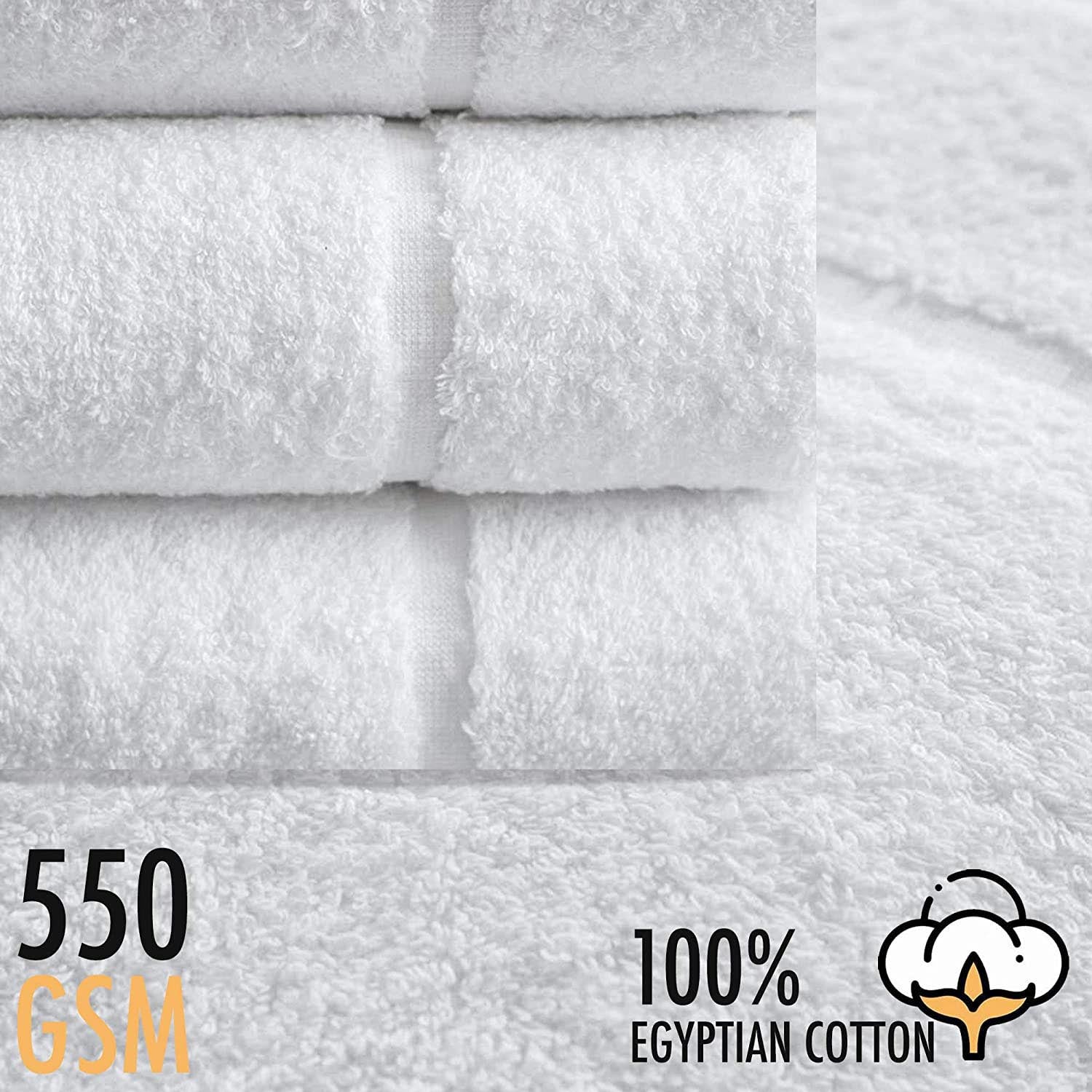 Towelogy Face Towels Ashton Hotel Quality Face Cloths White 500GSM