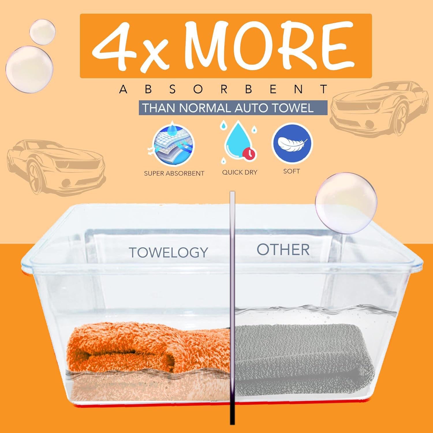 Towelogy Car Polishing Cloths Baron Edgeless Microfibre Polishing Cloths Superb Absorbency 420gsm