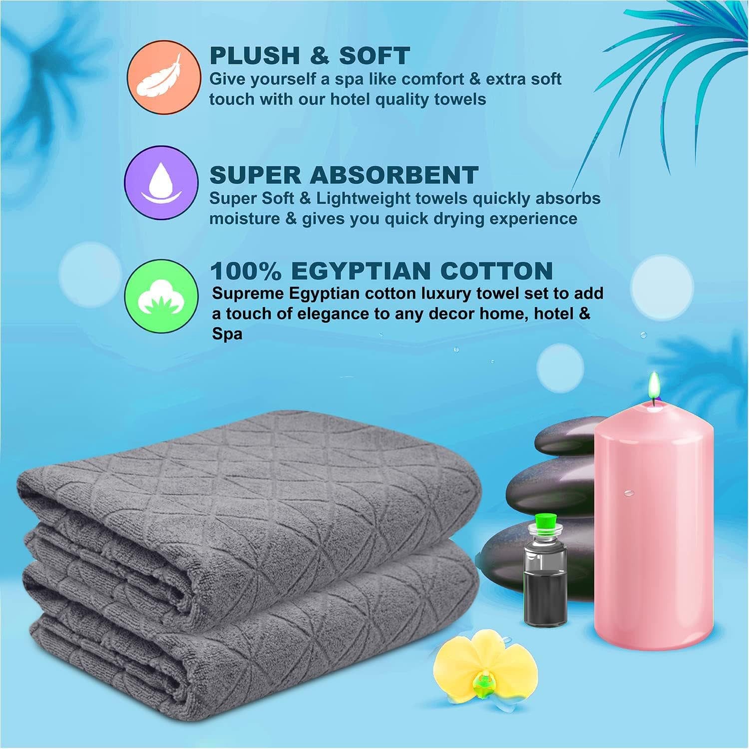 Towelogy Bath Towels & Washcloths Canterbury Bath Towels Set - Hand Bath Towels & Bath Sheets