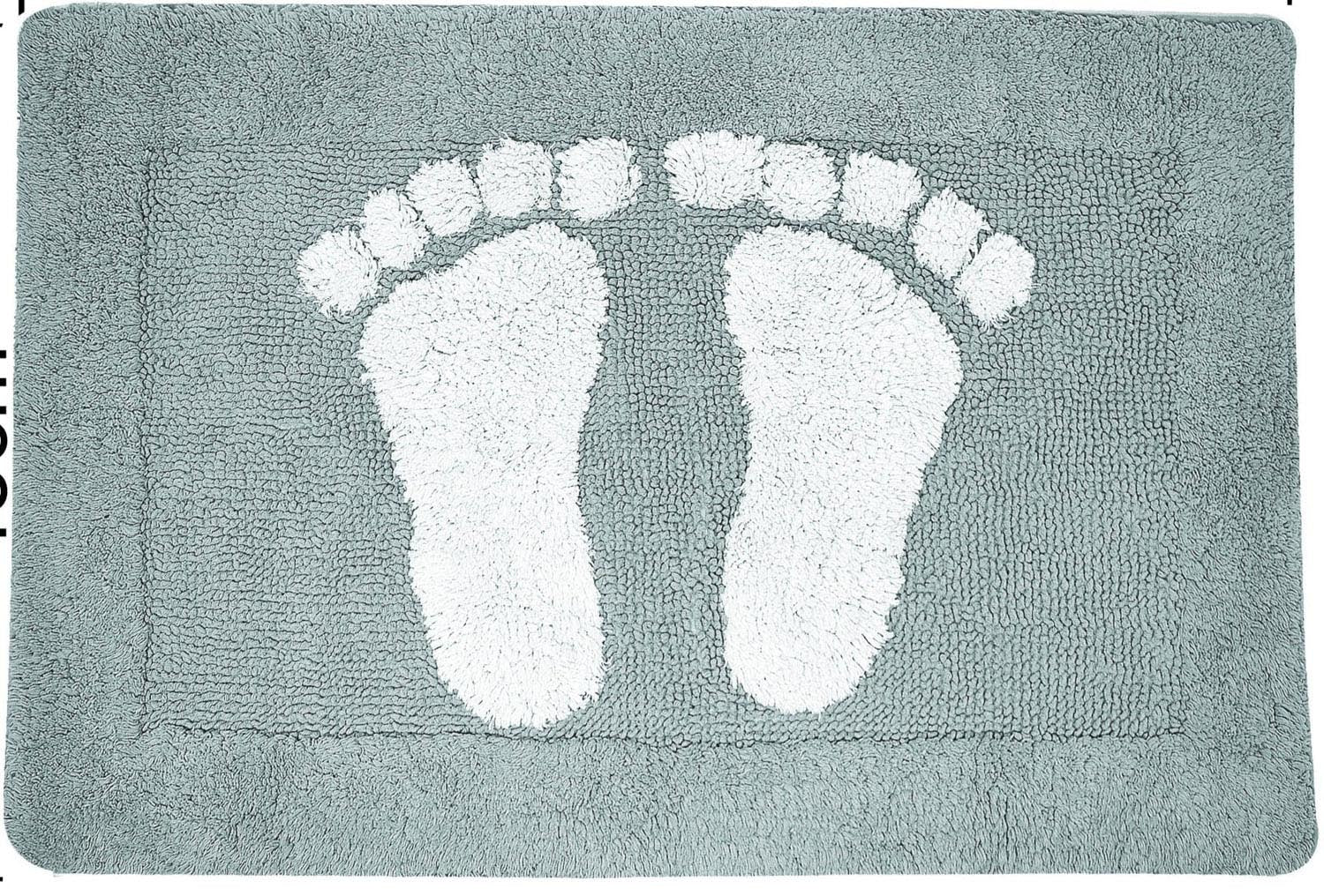 Towelogy Bath Mats Foam Green / 45x70cm Cotton Bath Mats 2000gsm Non Slip Bathroom Rug with Feet