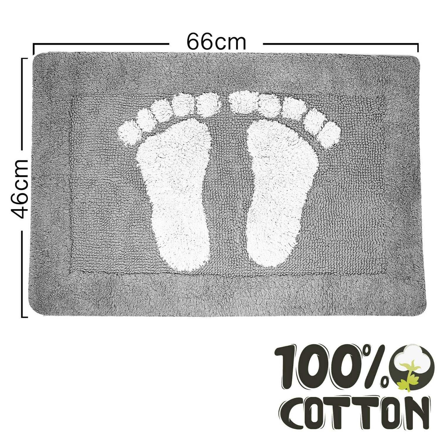 Towelogy Bath Mats Cotton Bath Mats 2000gsm Non Slip Bathroom Rug with Feet