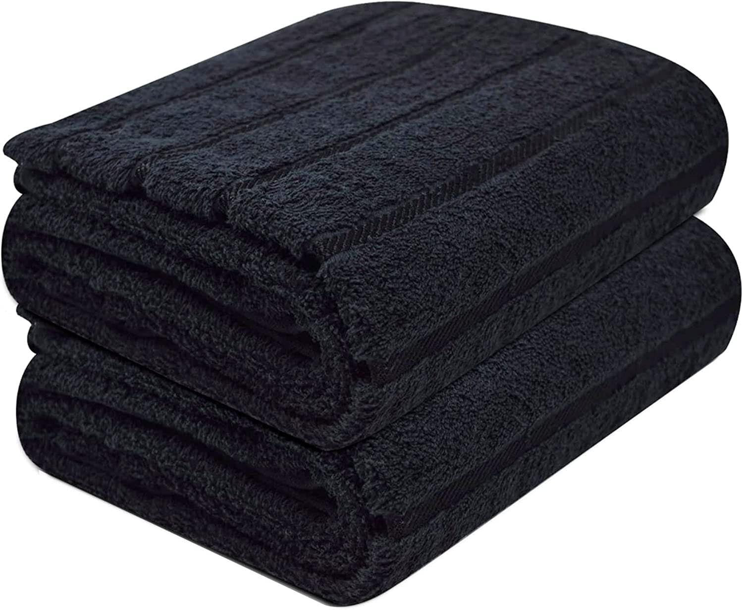 Towelogy Bath Sheets Hand Towels 50x80cm / Black York 500GSM Cotton Jumbo Bath Sheets Large Gentle Bathroom Towels