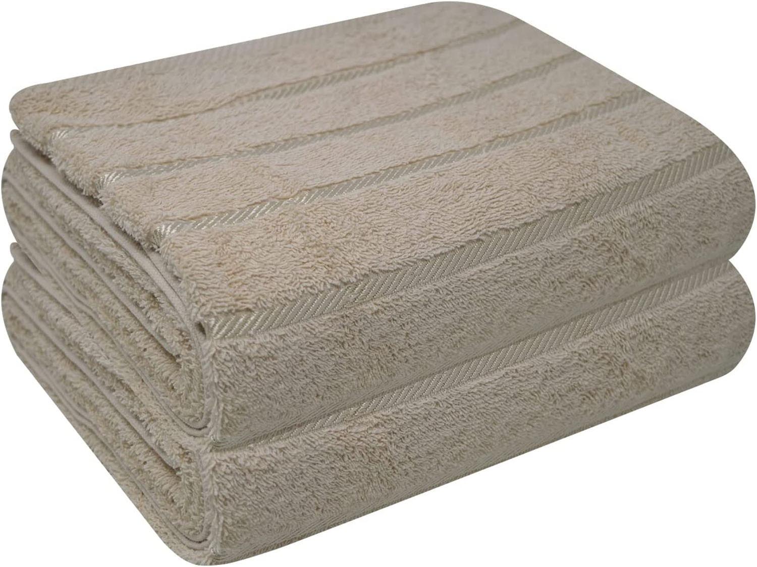 Towelogy Bath Sheets Hand Towels 50x80cm / Natural York 500GSM Cotton Jumbo Bath Sheets Large Gentle Bathroom Towels