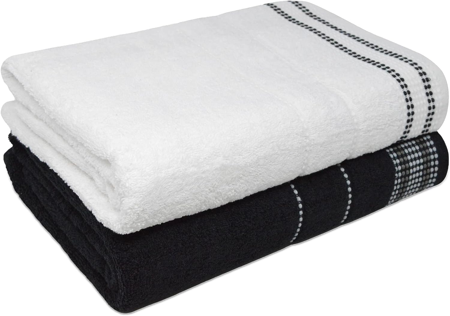 Towelogy Bath Towels & Washcloths Black White / Pack of 2 / Hand Towels 50x80cm Falmouth Bath Towels Set - Hand Bath Towels & Bath Sheets