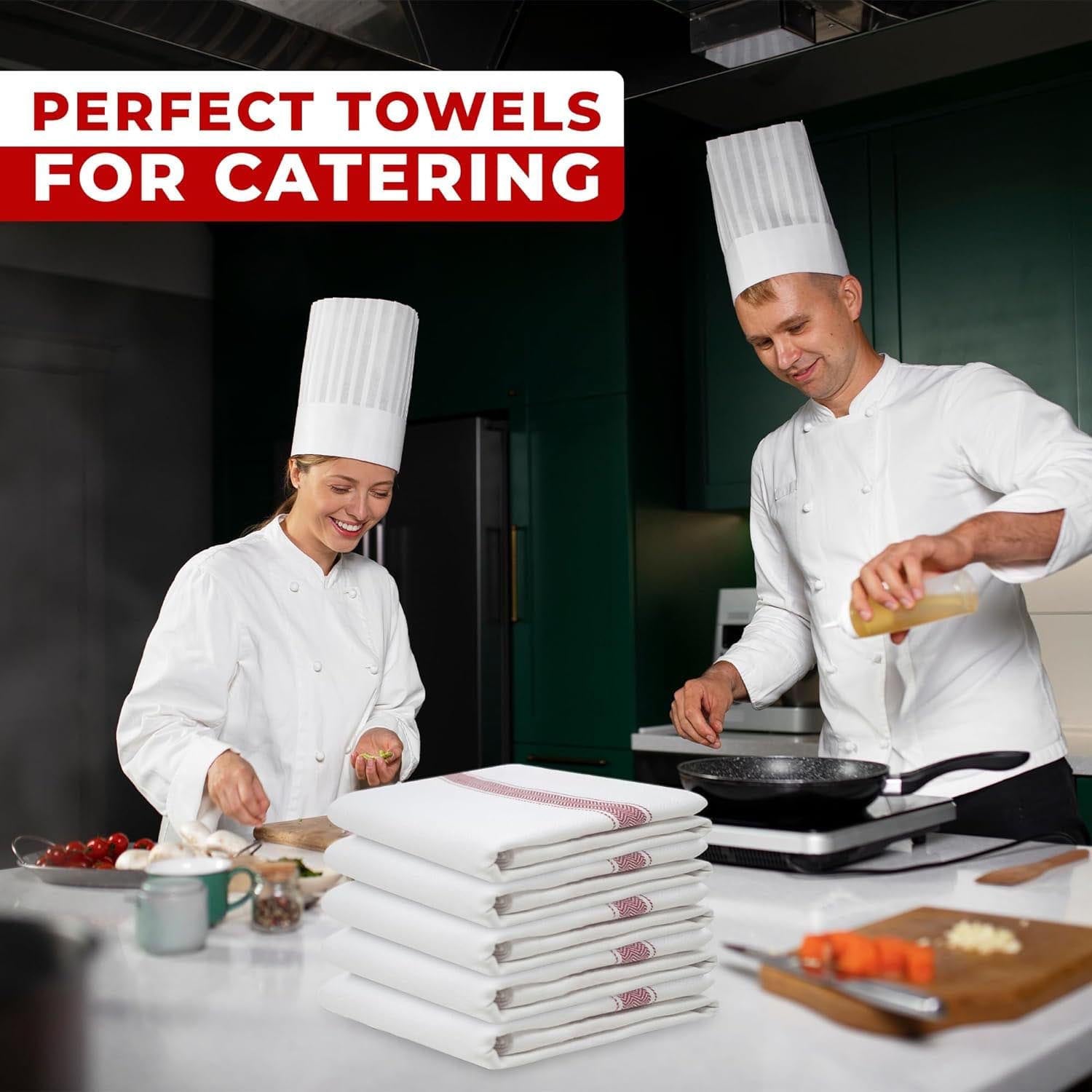 Towelogy Commercial Towels Jamie Commercial Grade Chef Catering Herringbone Kitchen Towels