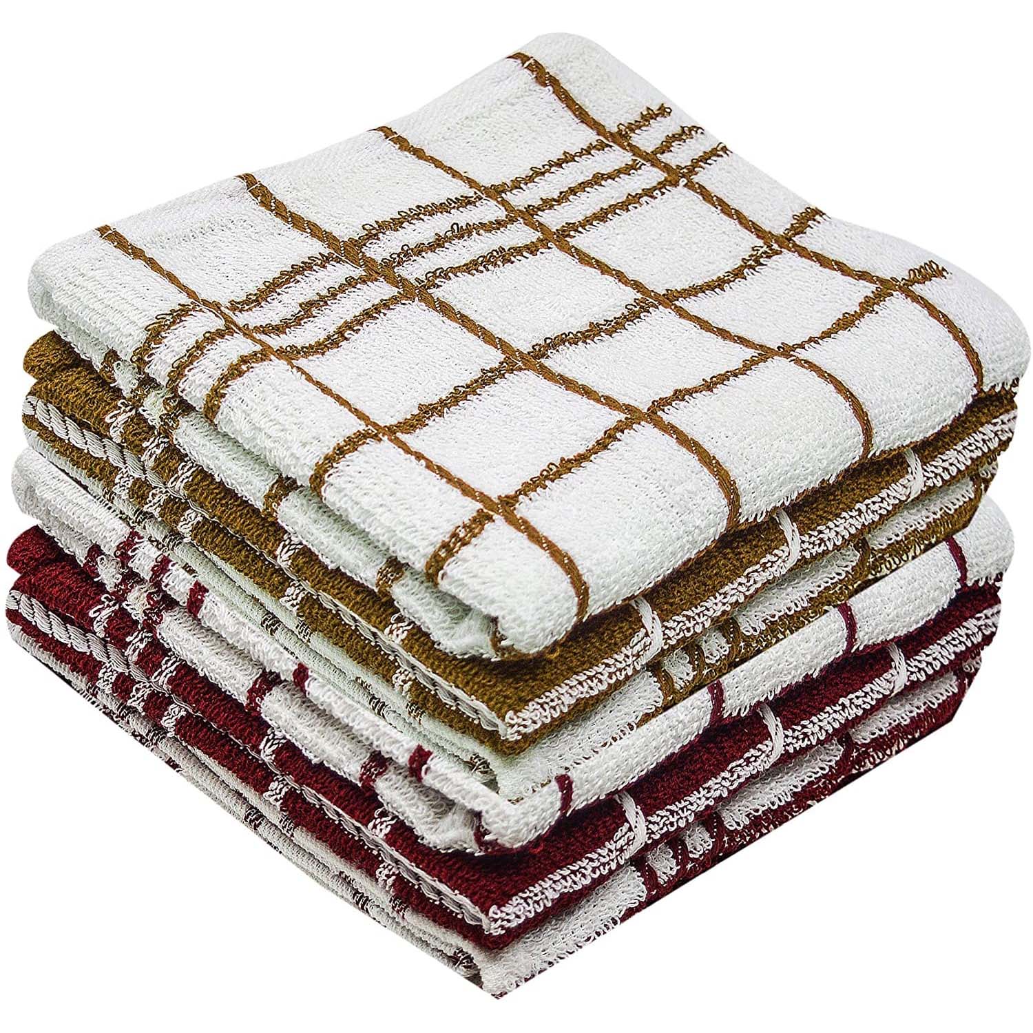 Towelogy Kitchen Towels Pack of 6 Titan Jumbo Terry Cotton Tea Towels – Absorbent Kitchen Dish Drying Cloths