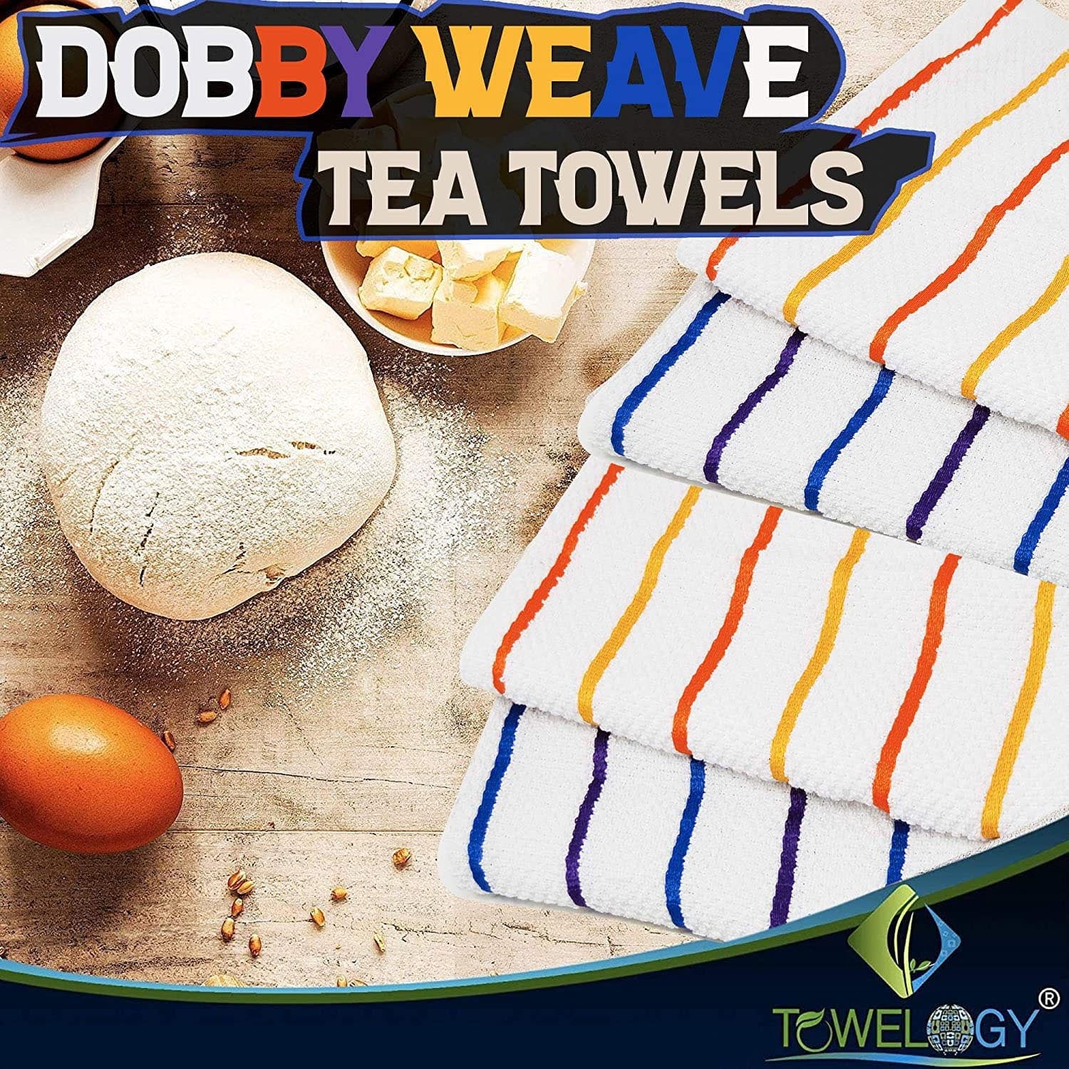 Towelogy Kitchen Towels Evelyn Popcorn Weave Kitchen Hand Towels