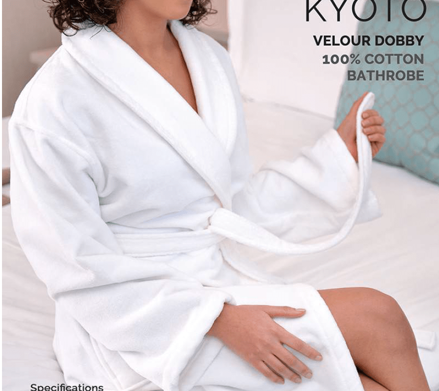 Towelogy Bath Towels & Washcloths Kyoto Luxury Bathrobe – 100% Cotton Velour Hotel Bathrobe