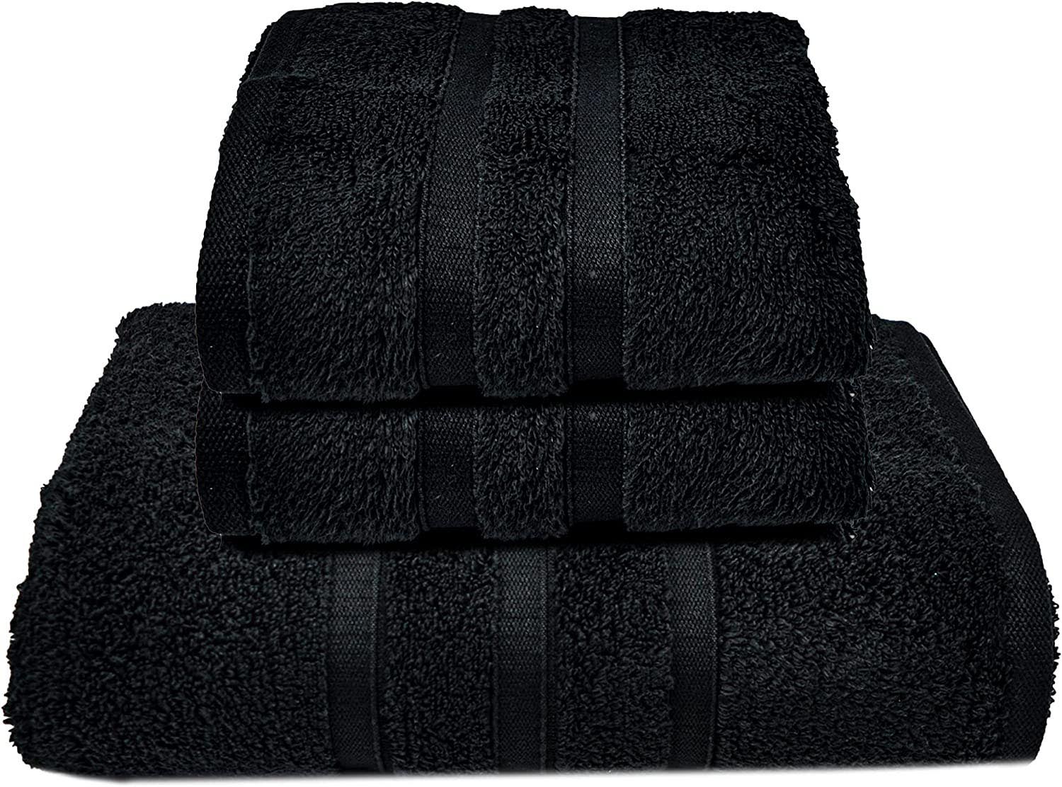 Towelogy Bath Towels & Washcloths Black / 1 Hand + 1 Bath Lincoln Zero Twist Plush Gift Bath Bale Sets