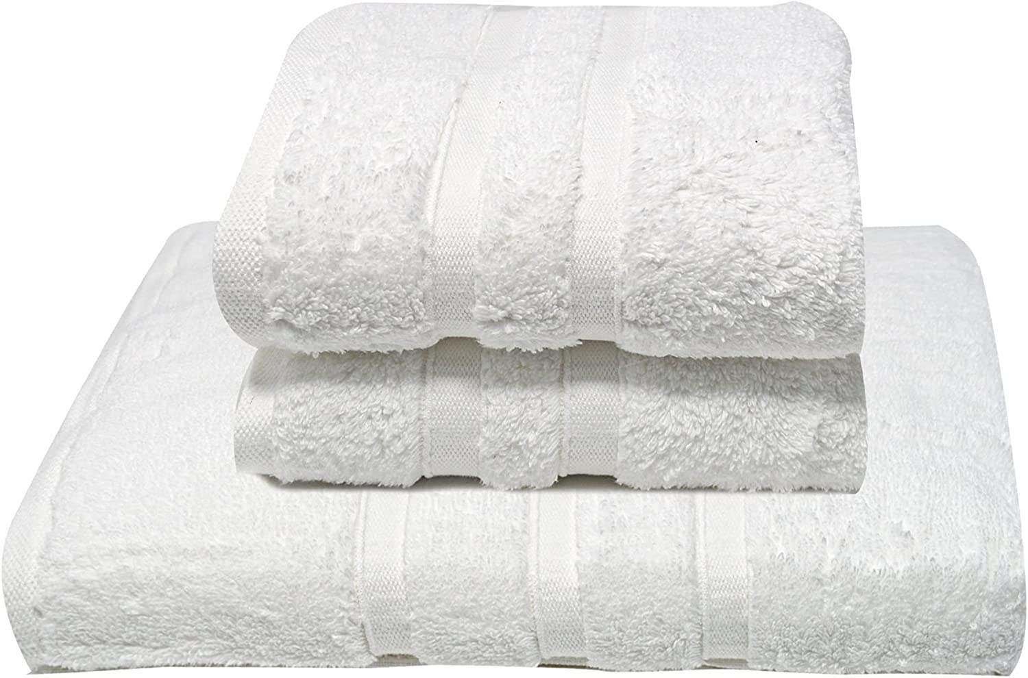 Towelogy Bath Towels & Washcloths White / 1 Hand + 1 Bath Lincoln Zero Twist Plush Gift Bath Bale Sets