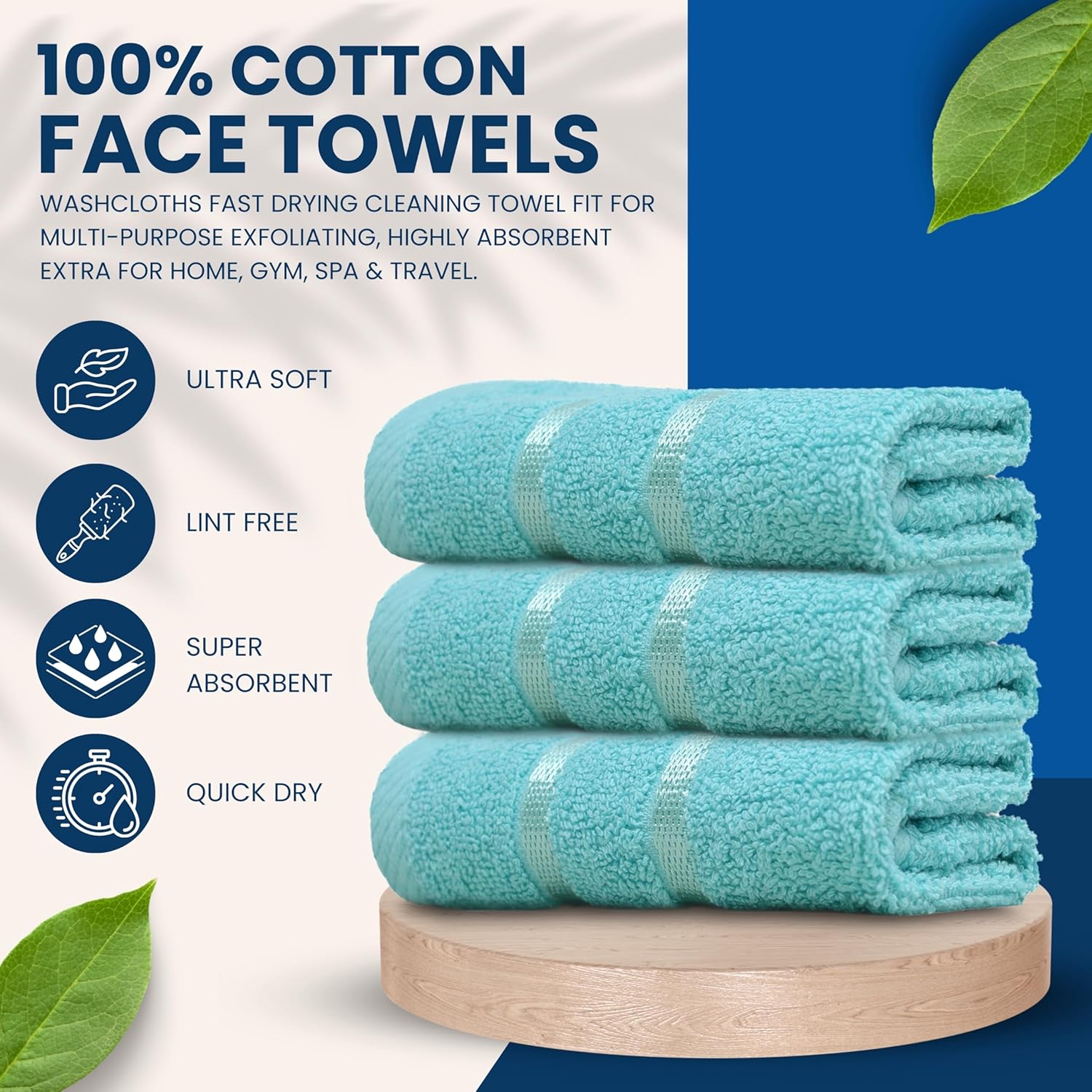 Towelogy Face Towels Karen Reusable Face Cloths Cotton Washcloths Hypoallergenic