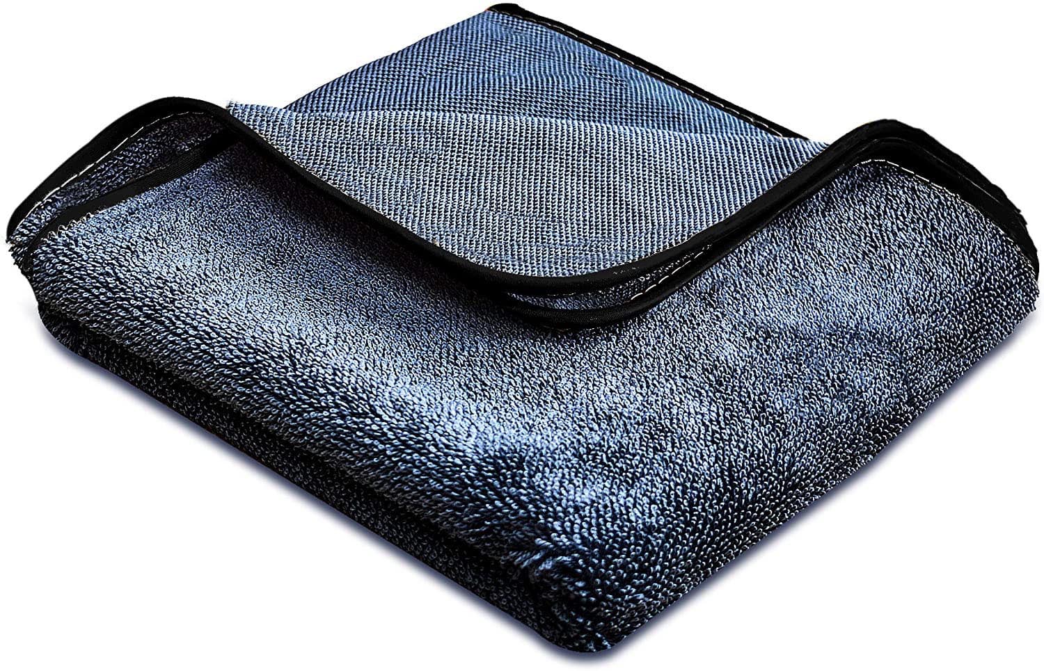 Towelogy Car Detailing Towels Grey / Black / Box of 50 Microfibre Car Cloths 600GSM Twisted Fibre Auto Detailing Towels