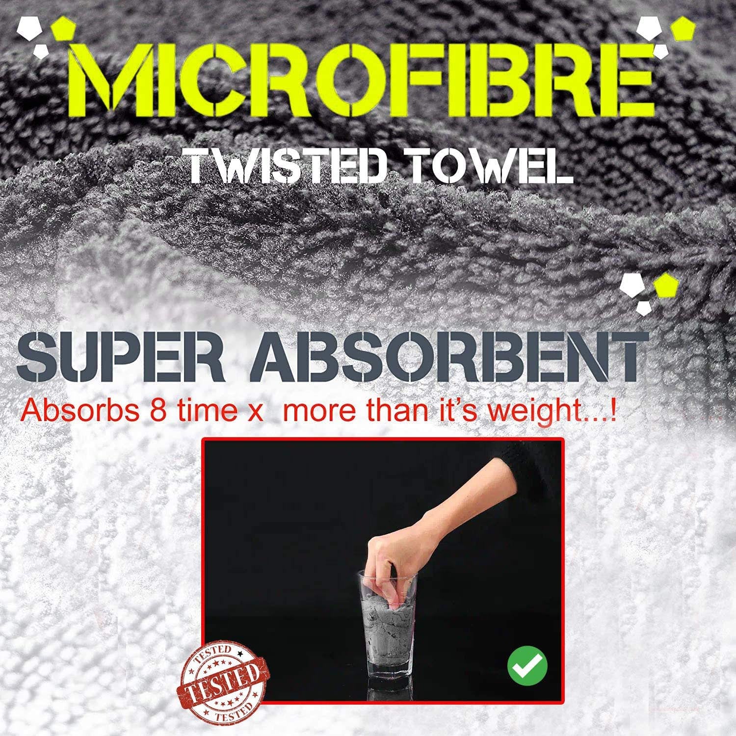 Towelogy Car Detailing Towels Microfibre Car Cloths 600GSM Twisted Fibre Auto Detailing Towels