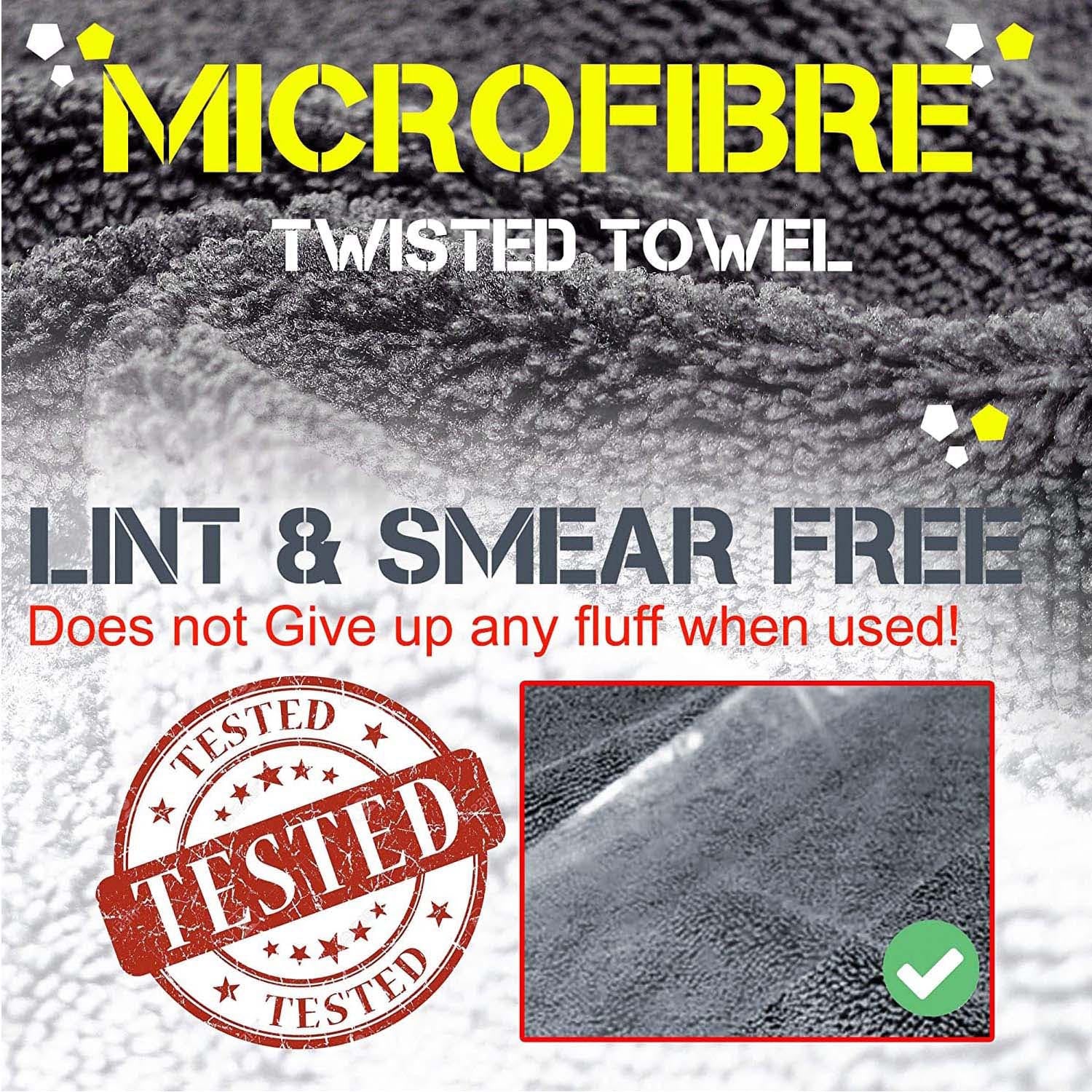 Towelogy Car Detailing Towels Microfibre Car Cloths 600GSM Twisted Fibre Auto Detailing Towels