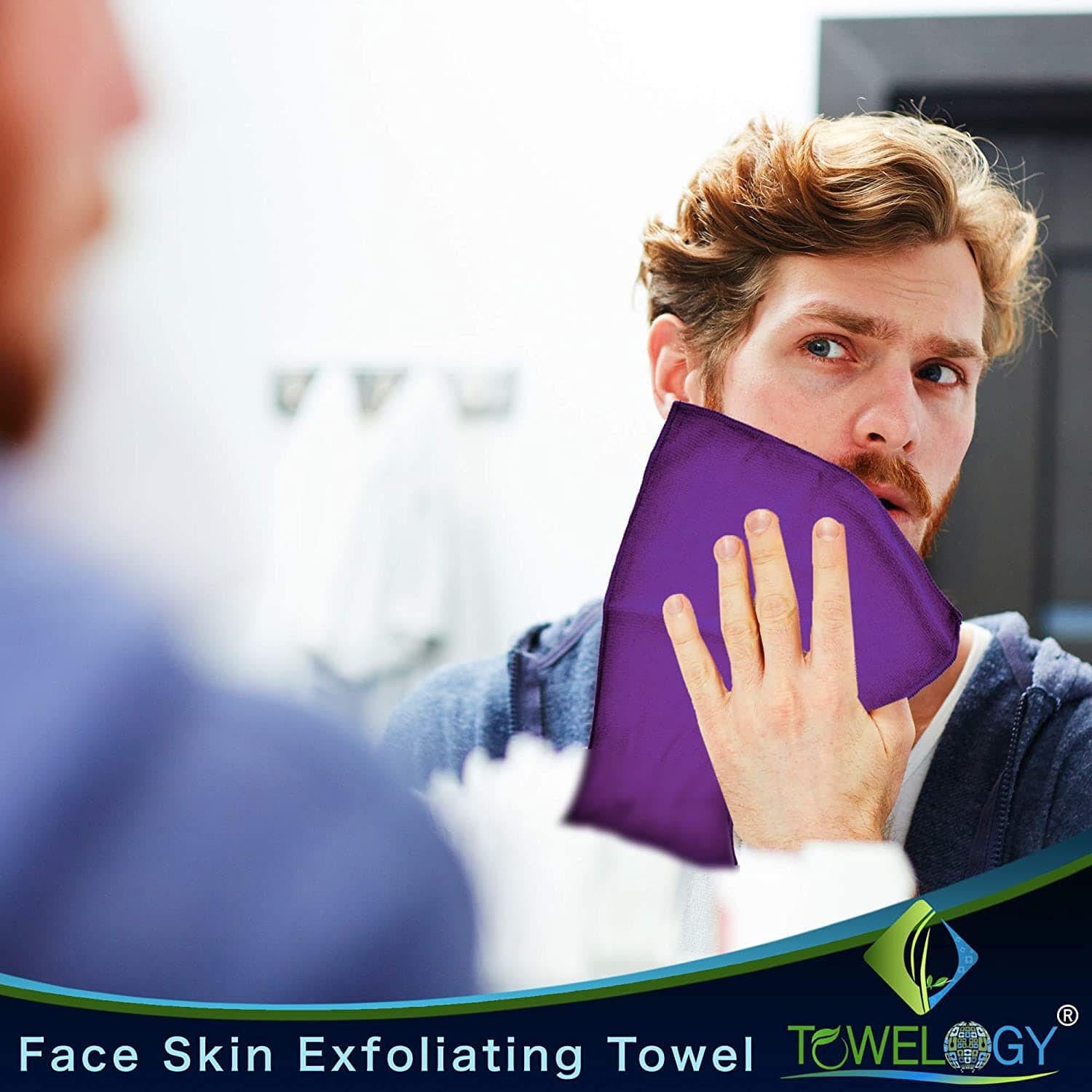 Towelogy Face Towels Michelle Microfibre Exfoliating Face Cloths - Soft Facial Cleansing Towels