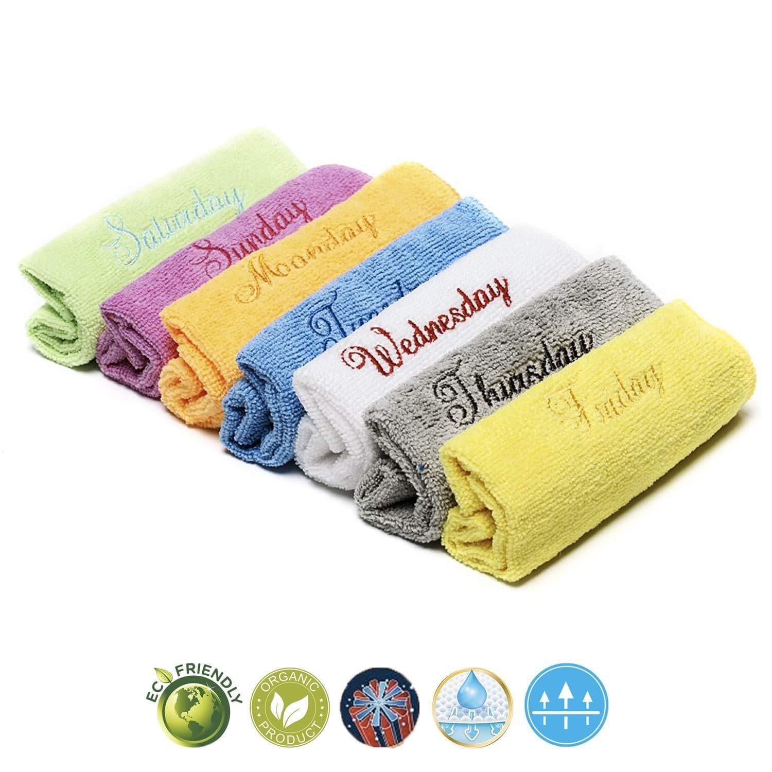 Towelogy Face Towels Tara Microfibre Daily Use Washcloths Embroidered Face Cloths