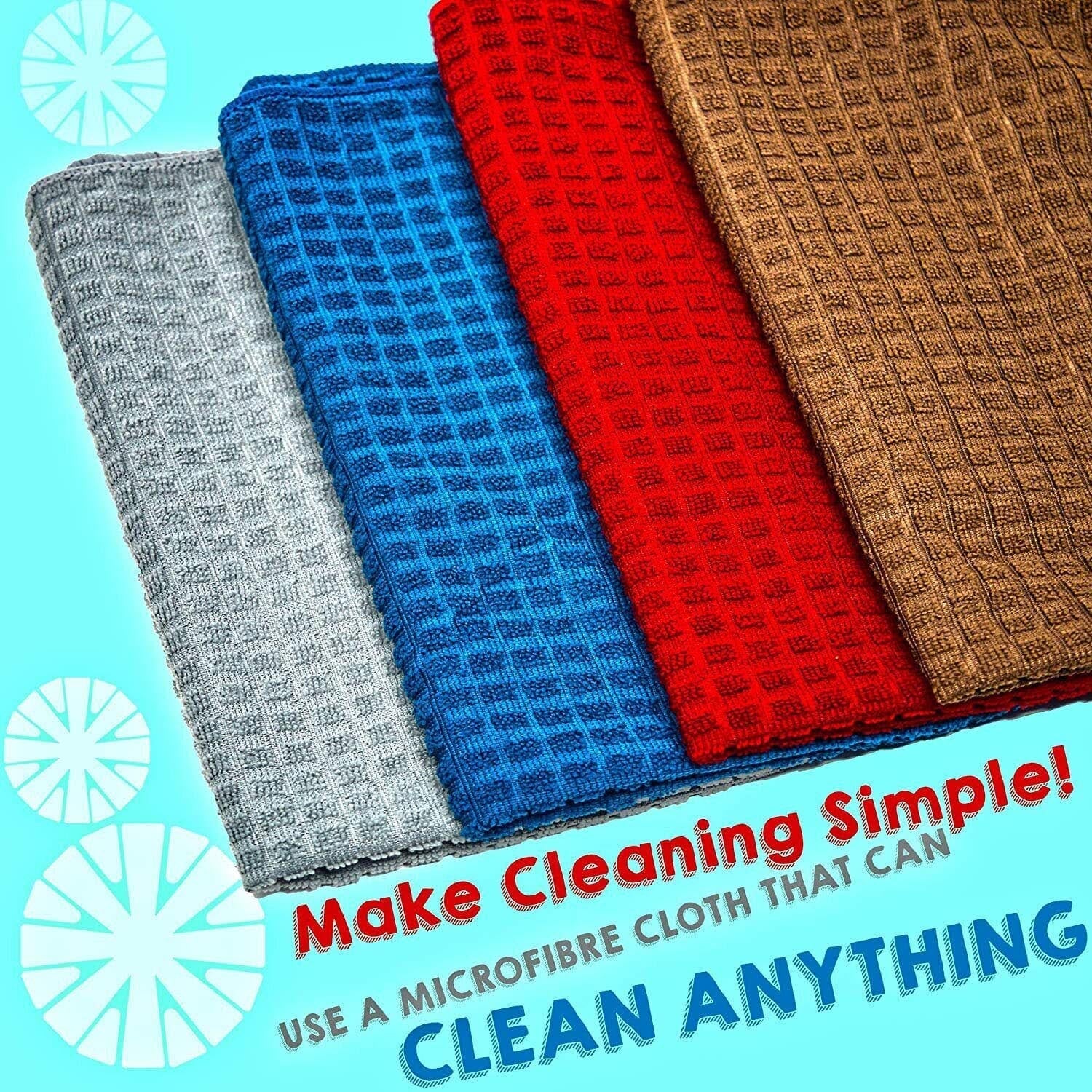 Towelogy Microfibre Towels ClarityStreak Microfibre Glass Cleaning Cloths – Streak-Free Checkered Design