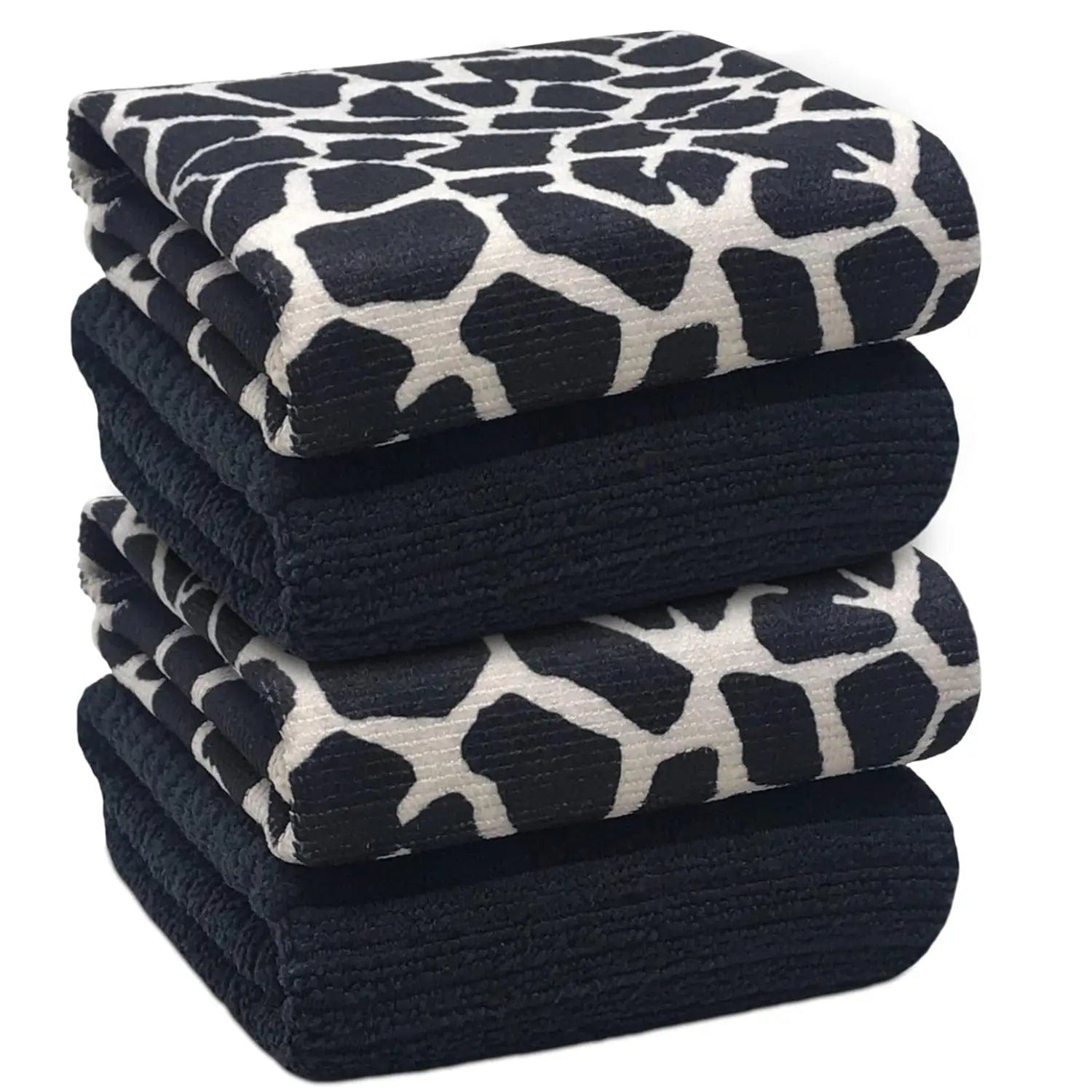 Towelogy Kitchen Towel Leopard / Pack of 4 Oakley Microfibre Printed Kitchen Tea Towels