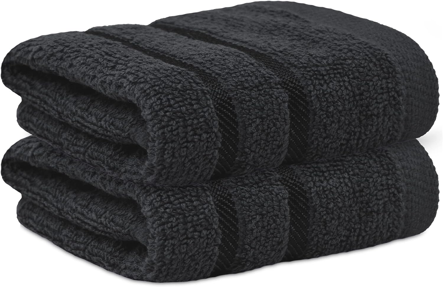 Towelogy Face Towels Black / Pack of 2 Naomi Face Washcloths Hotel Spa Quality 650GSM Large Face Flannels