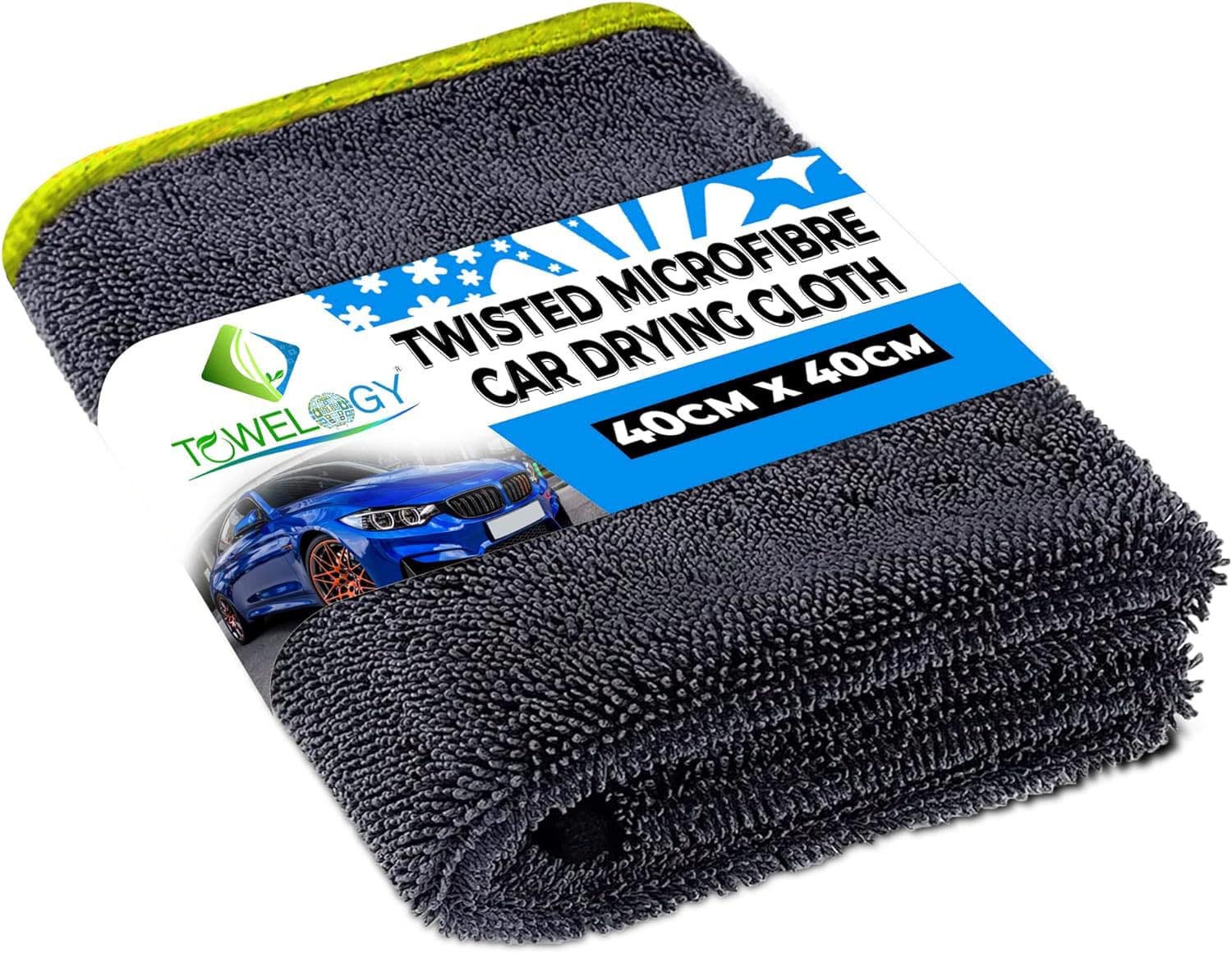 Towelogy Car Detailing Towels Window Cloth 600gsm / Yellow / Pack of 1 Porsche Microfibre Car Cloths Twisted Fibre Auto Detailing Towels