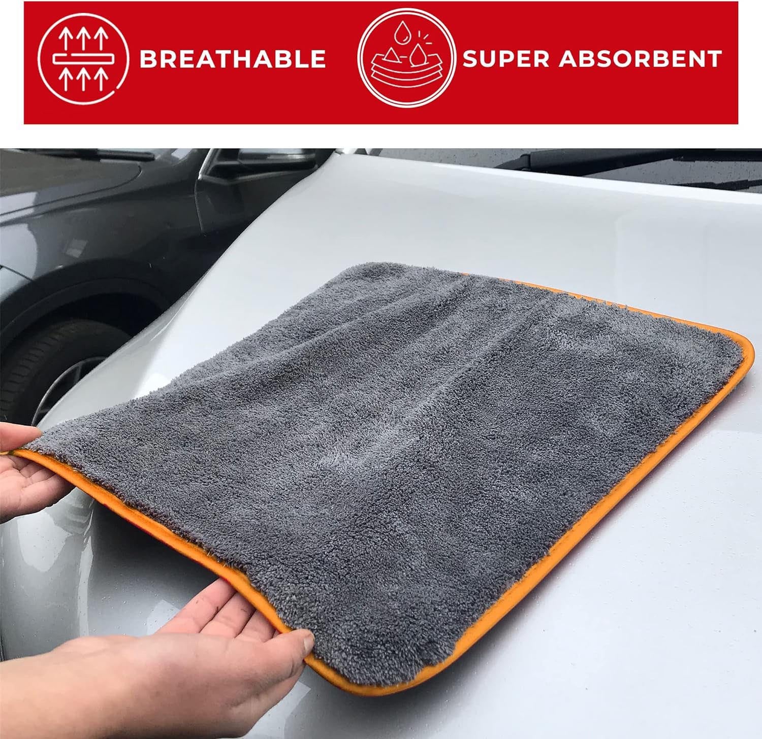 Towelogy Car Buffing Towels Royce Microfibre Car Cloths Plush High Density Dual Power Towels 1200gsm