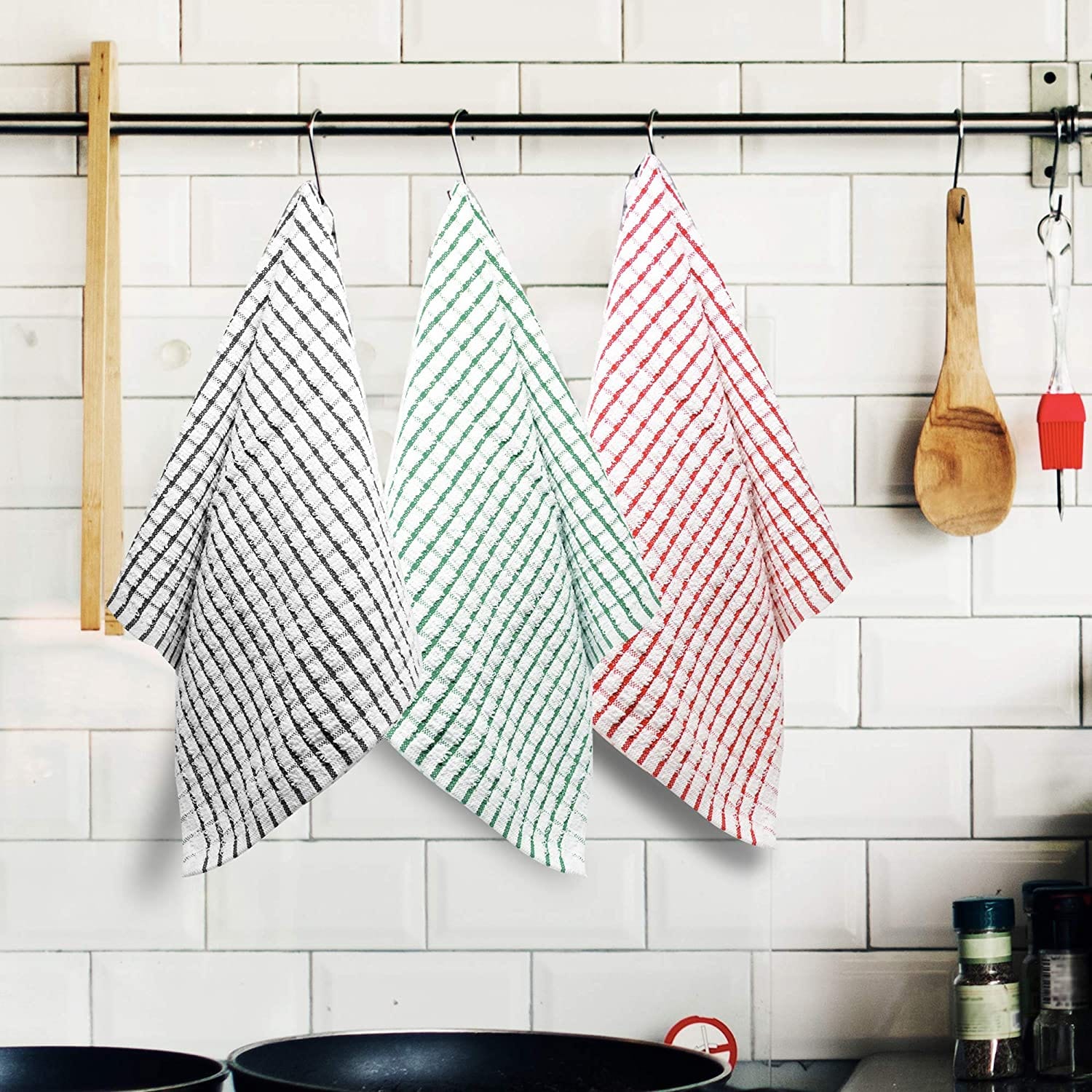Wonderdry-Cotton-Kitchen-Tea-Towels-with-Classic-Check-Pattern