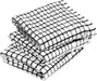 Black Cotton Kitchen Wonderdry Check Towels Absorbent and Soft - Towelogy