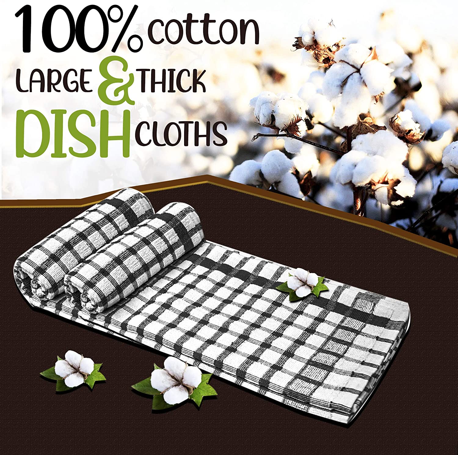 Checkered-Terry-Tea-Towels-Kitchen-Dish-Drying-Cloths