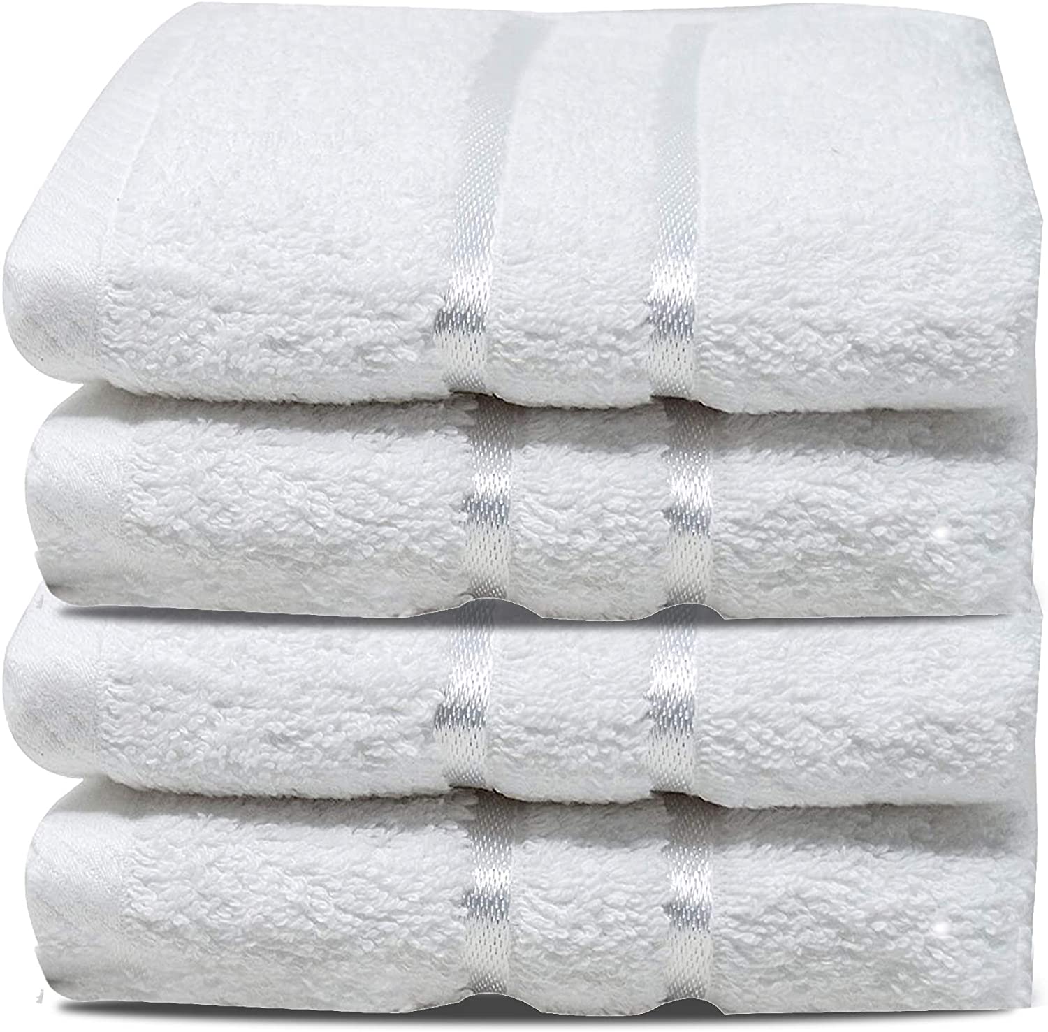 Towelogy Face Towels White / Pack of 4 Casandra Luxury Washcloths Cotton 600GSM Quick Dry Face Cloths