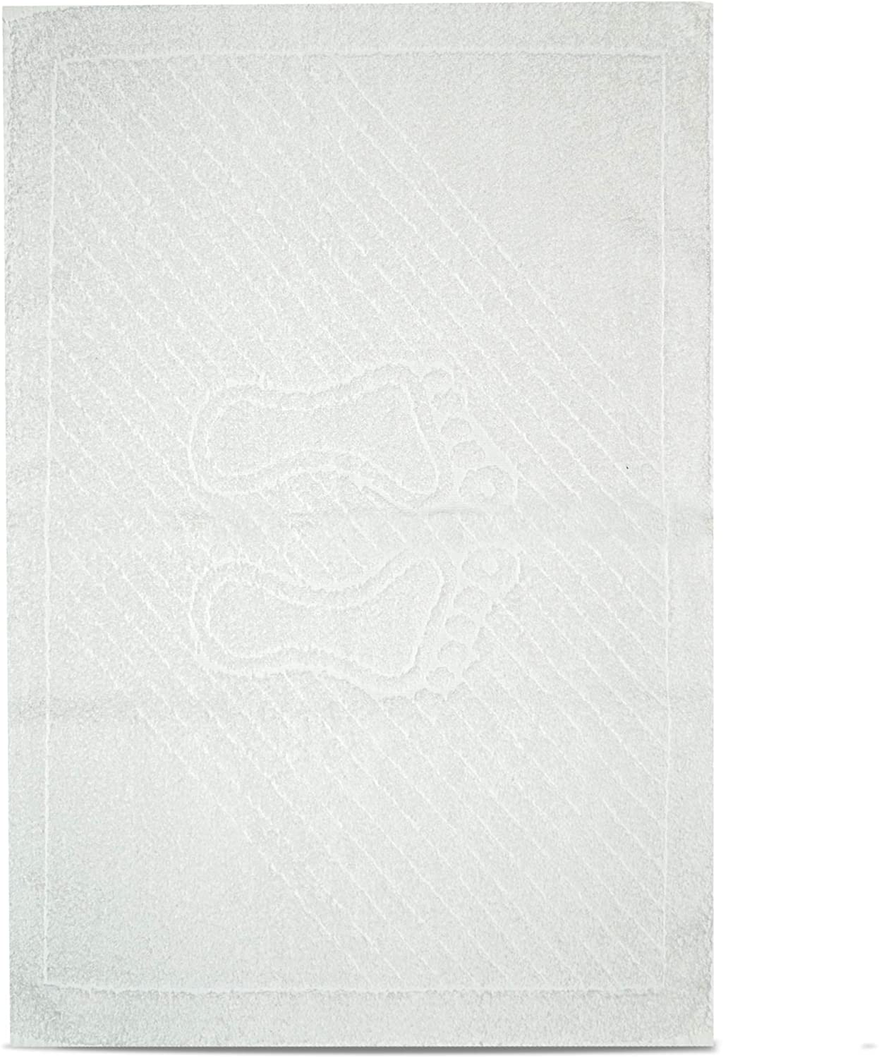 Towelogy Bath Mats Sample Lisbon Footprint Style Heavy Duty White Cotton Bathroom Floor Mats