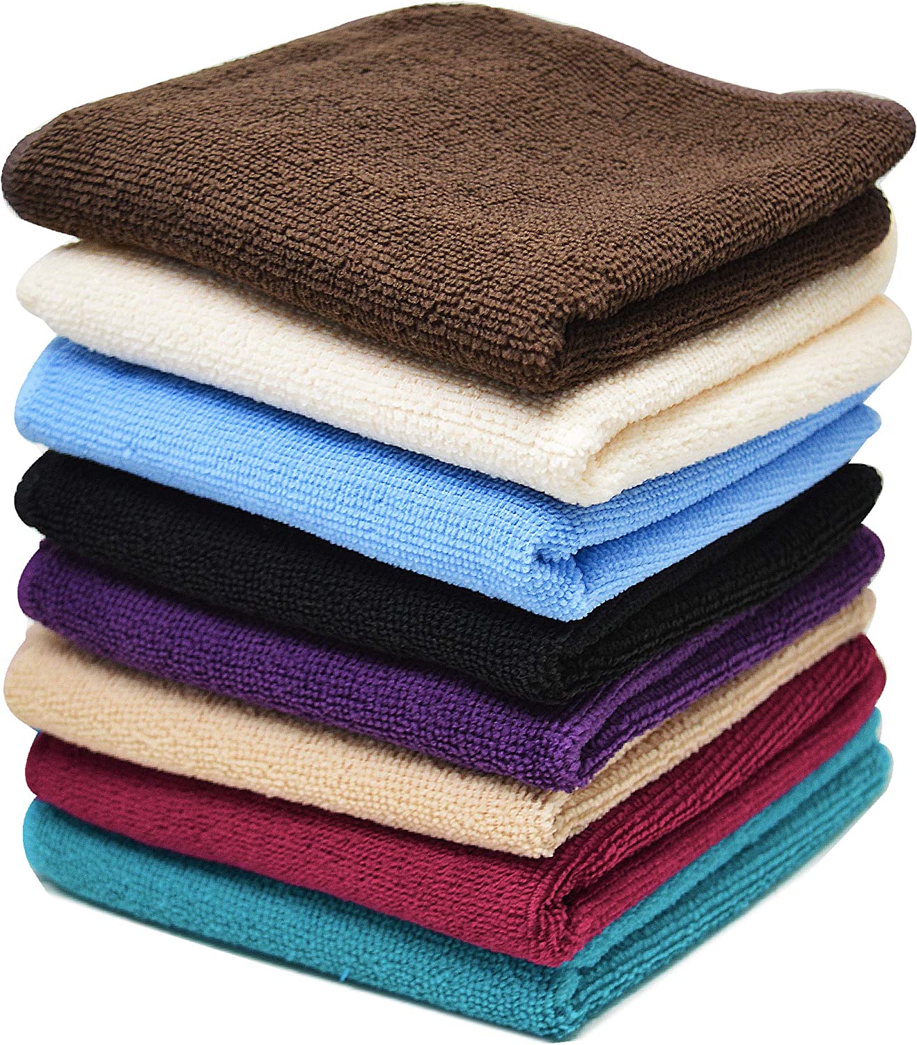 Towelogy Face Towels Assorted / Set of 6 Michelle Microfibre Exfoliating Face Cloths - Soft Facial Cleansing Towels